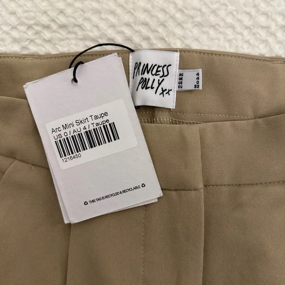 Princess Polly - High Waisted Beige Mini Skirt - Picture 2 of 2